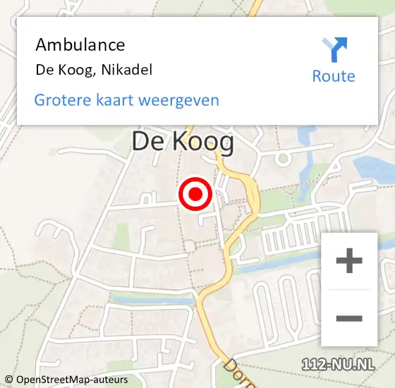 Locatie op kaart van de 112 melding: Ambulance De Koog, Nikadel op 2 september 2023 16:33
