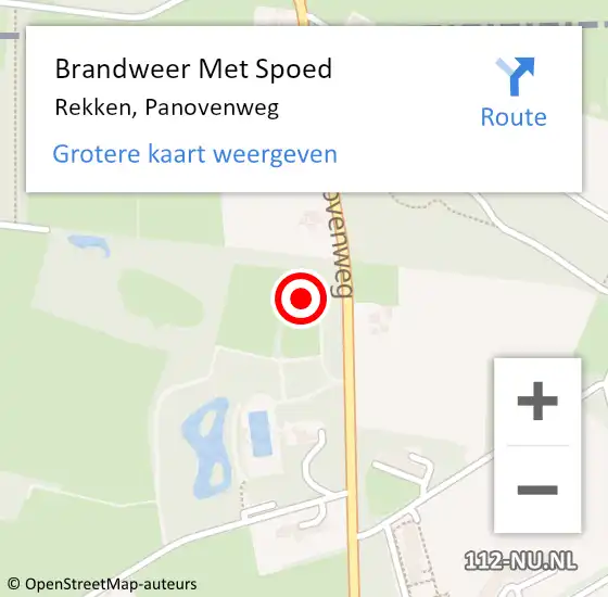 Locatie op kaart van de 112 melding: Brandweer Met Spoed Naar Rekken, Panovenweg op 2 september 2023 18:16