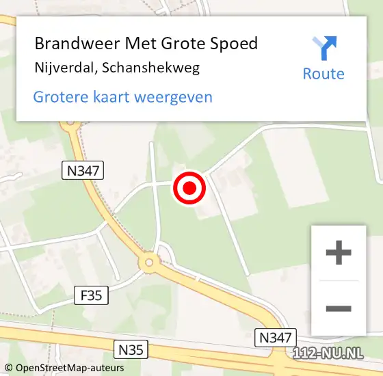 Locatie op kaart van de 112 melding: Brandweer Met Grote Spoed Naar Nijverdal, Schanshekweg op 2 september 2023 21:07