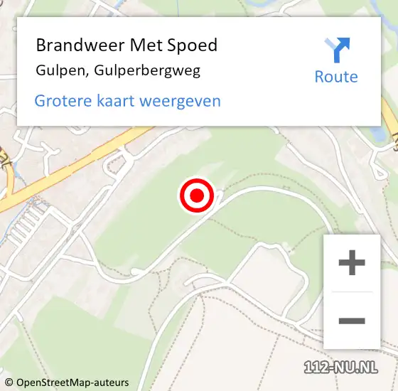 Locatie op kaart van de 112 melding: Brandweer Met Spoed Naar Gulpen, Gulperbergweg op 2 september 2023 22:45