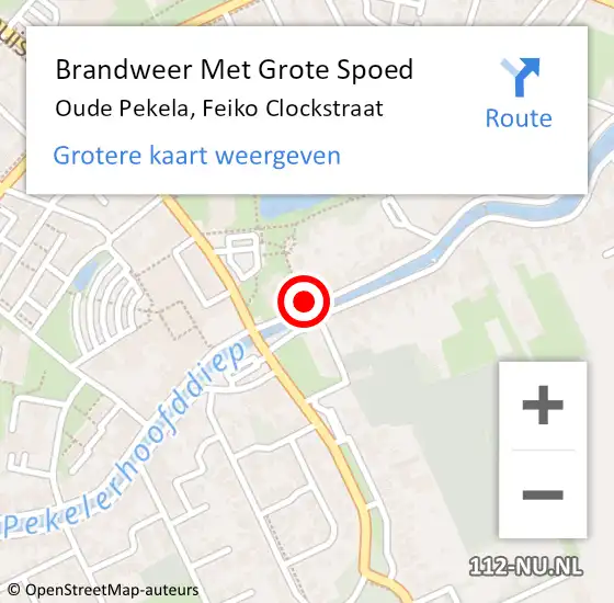 Locatie op kaart van de 112 melding: Brandweer Met Grote Spoed Naar Oude Pekela, Feiko Clockstraat op 2 september 2023 23:20
