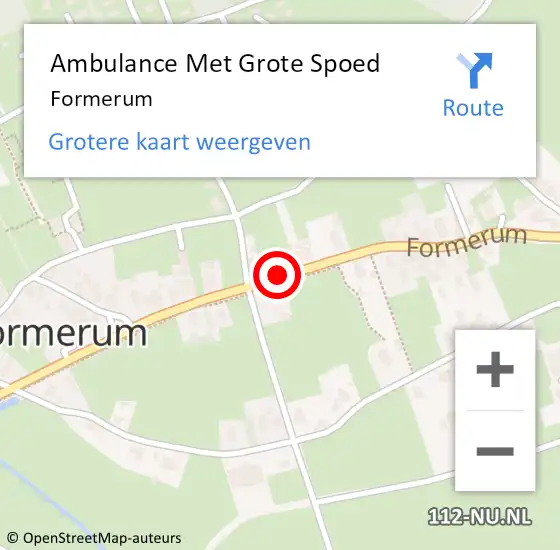 Locatie op kaart van de 112 melding: Ambulance Met Grote Spoed Naar Formerum op 6 september 2014 18:52