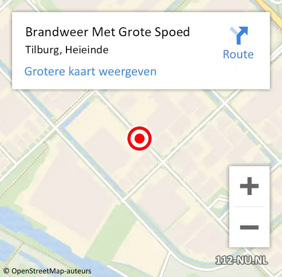 Locatie op kaart van de 112 melding: Brandweer Met Grote Spoed Naar Tilburg, Heieinde op 3 september 2023 09:38