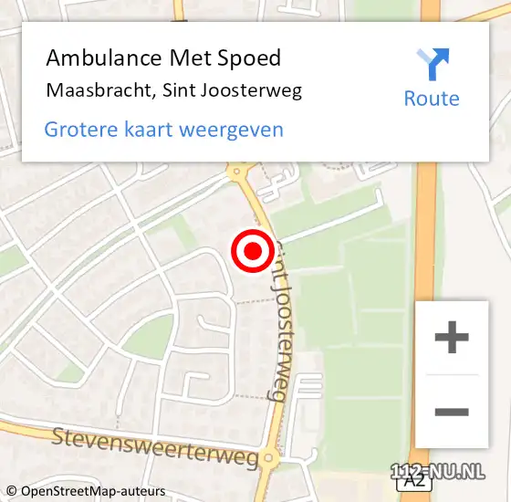 Locatie op kaart van de 112 melding: Ambulance Met Spoed Naar Maasbracht, Sint Joosterweg op 3 september 2023 11:18