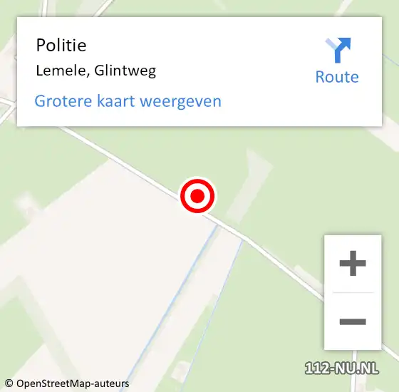 Locatie op kaart van de 112 melding: Politie Lemele, Glintweg op 3 september 2023 12:45
