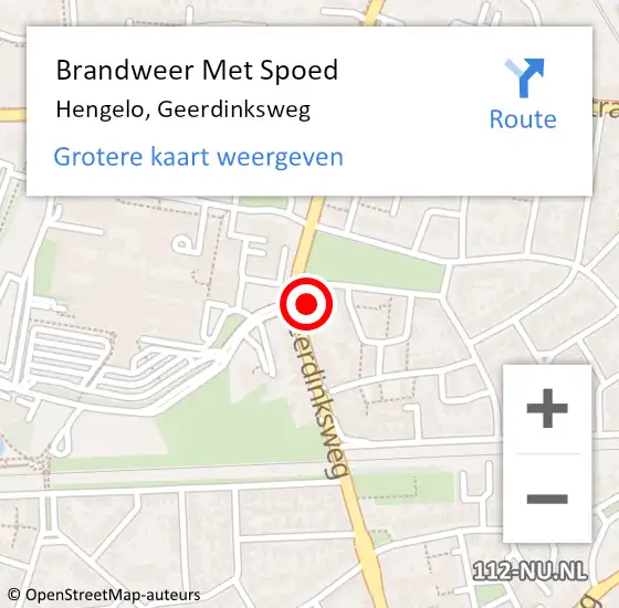 Locatie op kaart van de 112 melding: Brandweer Met Spoed Naar Hengelo, Geerdinksweg op 3 september 2023 14:34