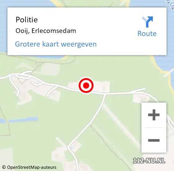 Locatie op kaart van de 112 melding: Politie Ooij, Erlecomsedam op 3 september 2023 14:36