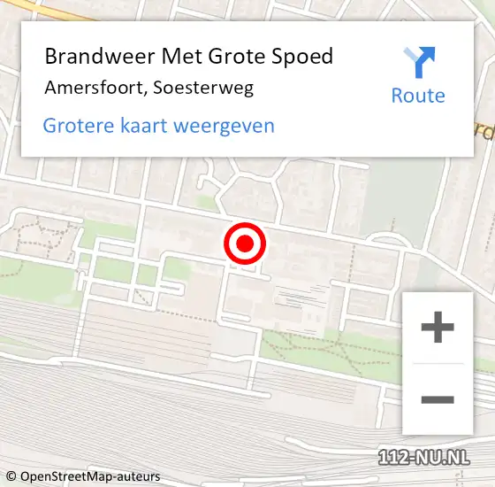 Locatie op kaart van de 112 melding: Brandweer Met Grote Spoed Naar Amersfoort, Soesterweg op 3 september 2023 17:30