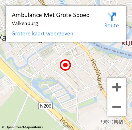 Locatie op kaart van de 112 melding: Ambulance Met Grote Spoed Naar Valkenburg op 3 september 2023 18:29