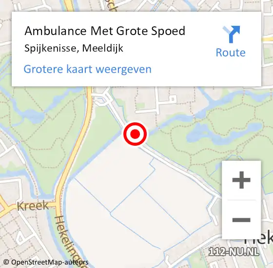 Locatie op kaart van de 112 melding: Ambulance Met Grote Spoed Naar Spijkenisse, Meeldijk op 3 september 2023 18:54