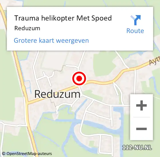 Locatie op kaart van de 112 melding: Trauma helikopter Met Spoed Naar Reduzum op 3 september 2023 20:17