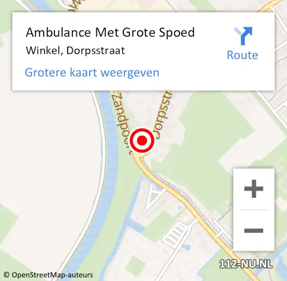 Locatie op kaart van de 112 melding: Ambulance Met Grote Spoed Naar Winkel, Dorpsstraat op 3 september 2023 20:19