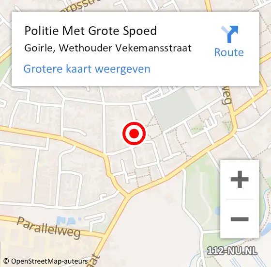 Locatie op kaart van de 112 melding: Politie Met Grote Spoed Naar Goirle, Wethouder Vekemansstraat op 3 september 2023 20:21