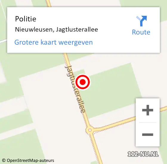 Locatie op kaart van de 112 melding: Politie Nieuwleusen, Jagtlusterallee op 4 september 2023 12:58
