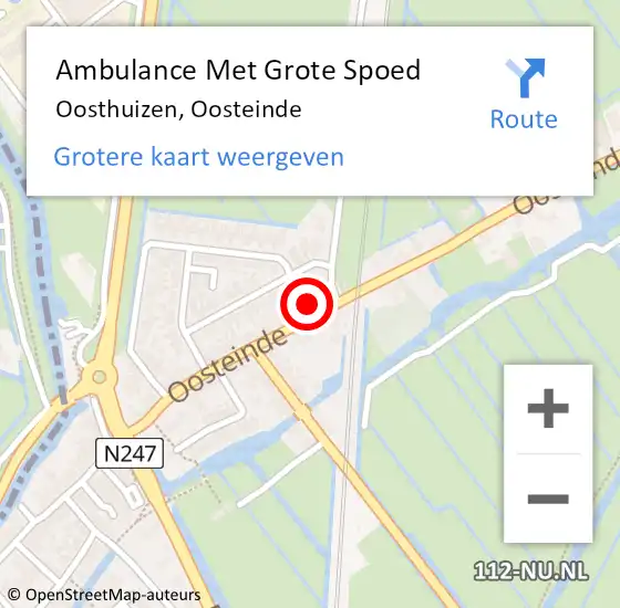 Locatie op kaart van de 112 melding: Ambulance Met Grote Spoed Naar Oosthuizen, Oosteinde op 4 september 2023 13:15