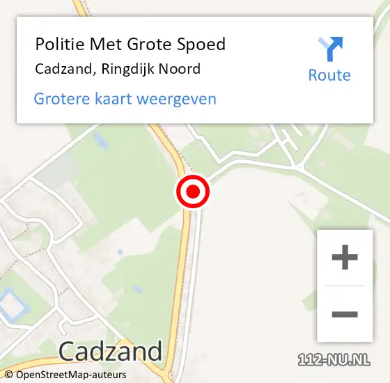 Locatie op kaart van de 112 melding: Politie Met Grote Spoed Naar Cadzand, Ringdijk Noord op 4 september 2023 13:55