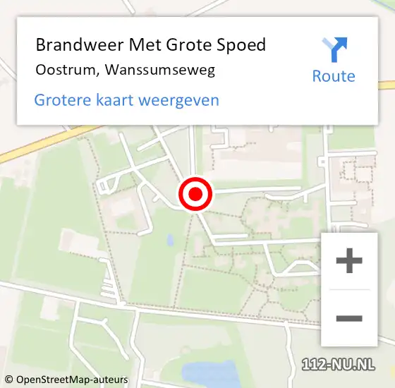 Locatie op kaart van de 112 melding: Brandweer Met Grote Spoed Naar Oostrum, Wanssumseweg op 4 september 2023 16:37