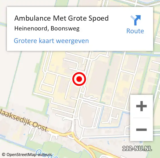 Locatie op kaart van de 112 melding: Ambulance Met Grote Spoed Naar Heinenoord, Boonsweg op 4 september 2023 18:00