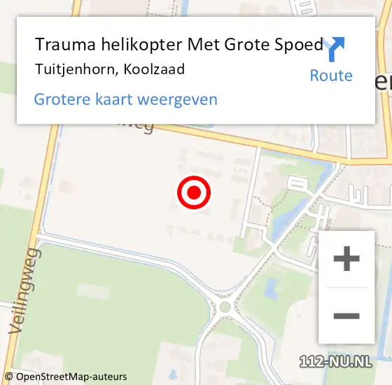 Locatie op kaart van de 112 melding: Trauma helikopter Met Grote Spoed Naar Tuitjenhorn, Koolzaad op 4 september 2023 18:50