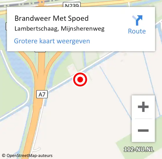 Locatie op kaart van de 112 melding: Brandweer Met Spoed Naar Lambertschaag, Mijnsherenweg op 4 september 2023 21:17