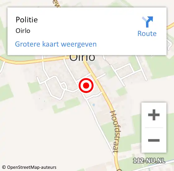 Locatie op kaart van de 112 melding: Politie Oirlo op 4 september 2023 23:00
