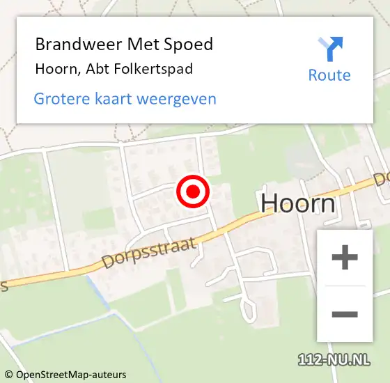 Locatie op kaart van de 112 melding: Brandweer Met Spoed Naar Hoorn, Abt Folkertspad op 4 september 2023 23:03