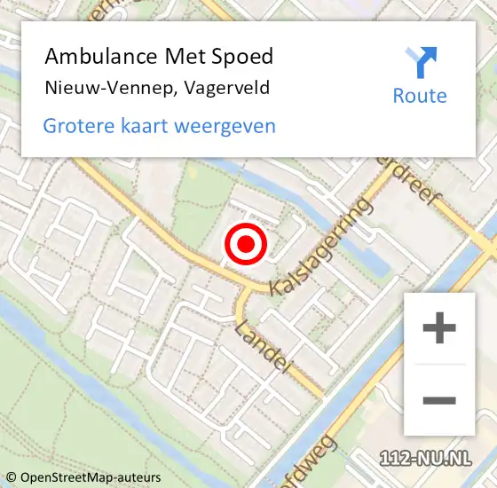 Locatie op kaart van de 112 melding: Ambulance Met Spoed Naar Nieuw-Vennep, Vagerveld op 5 september 2023 00:49