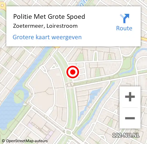Locatie op kaart van de 112 melding: Politie Met Grote Spoed Naar Zoetermeer, Loirestroom op 5 september 2023 09:01