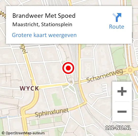 Locatie op kaart van de 112 melding: Brandweer Met Spoed Naar Maastricht, Stationsplein op 5 september 2023 09:21