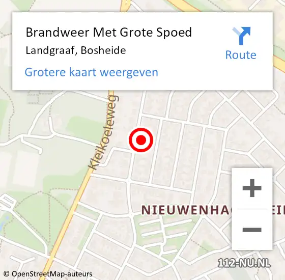 Locatie op kaart van de 112 melding: Brandweer Met Grote Spoed Naar Landgraaf, Bosheide op 5 september 2023 09:47