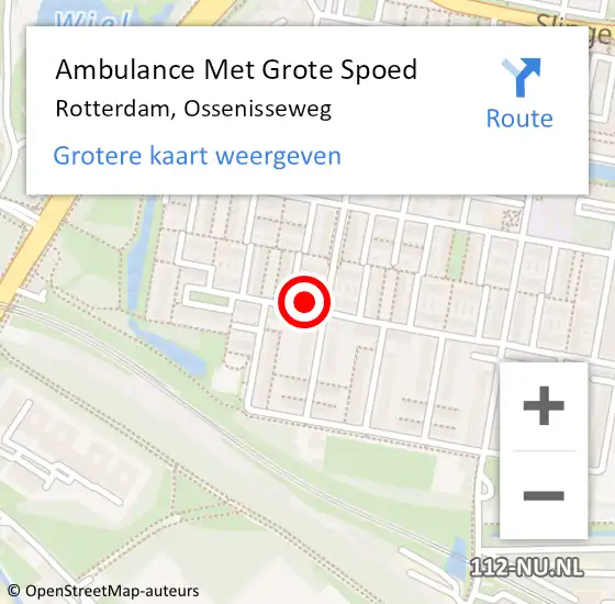 Locatie op kaart van de 112 melding: Ambulance Met Grote Spoed Naar Rotterdam, Ossenisseweg op 5 september 2023 10:42
