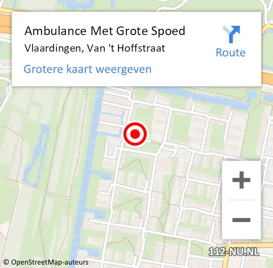 Locatie op kaart van de 112 melding: Ambulance Met Grote Spoed Naar Vlaardingen, Van 't Hoffstraat op 5 september 2023 11:43