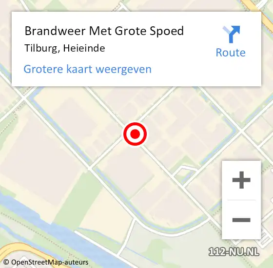 Locatie op kaart van de 112 melding: Brandweer Met Grote Spoed Naar Tilburg, Heieinde op 5 september 2023 15:00