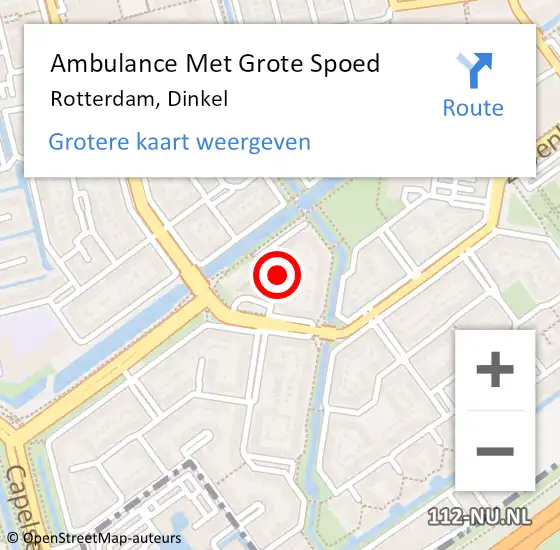 Locatie op kaart van de 112 melding: Ambulance Met Grote Spoed Naar Rotterdam, Dinkel op 5 september 2023 15:23