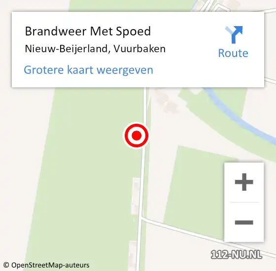 Locatie op kaart van de 112 melding: Brandweer Met Spoed Naar Nieuw-Beijerland, Vuurbaken op 5 september 2023 16:33
