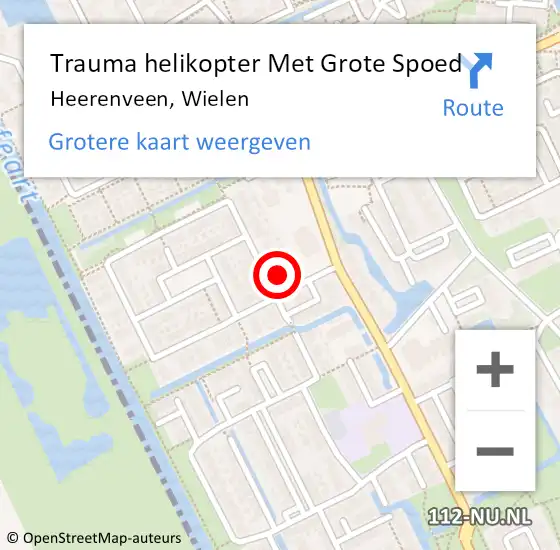 Locatie op kaart van de 112 melding: Trauma helikopter Met Grote Spoed Naar Heerenveen, Wielen op 5 september 2023 16:37