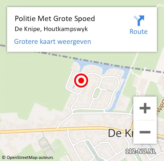 Locatie op kaart van de 112 melding: Politie Met Grote Spoed Naar De Knipe, Houtkampswyk op 5 september 2023 21:21