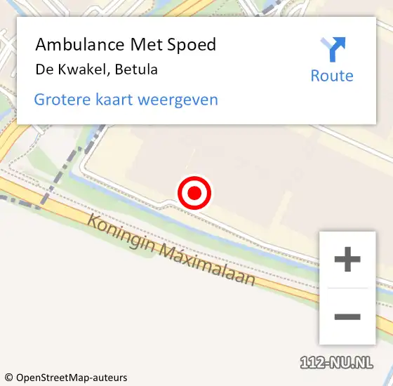 Locatie op kaart van de 112 melding: Ambulance Met Spoed Naar De Kwakel, Betula op 6 september 2023 07:45