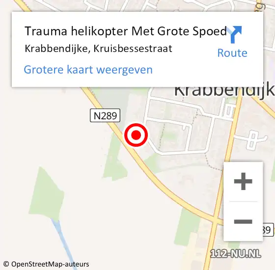 Locatie op kaart van de 112 melding: Trauma helikopter Met Grote Spoed Naar Krabbendijke, Kruisbessestraat op 6 september 2023 08:57