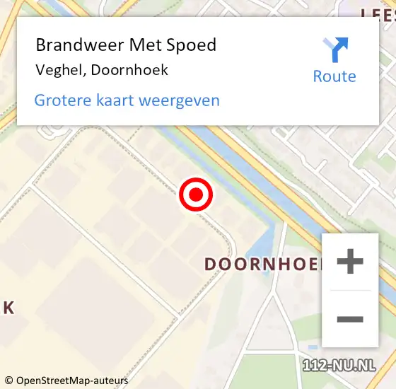 Locatie op kaart van de 112 melding: Brandweer Met Spoed Naar Veghel, Doornhoek op 6 september 2023 09:14