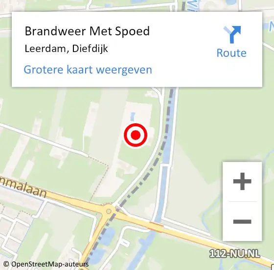 Locatie op kaart van de 112 melding: Brandweer Met Spoed Naar Leerdam, Diefdijk op 6 september 2023 11:40