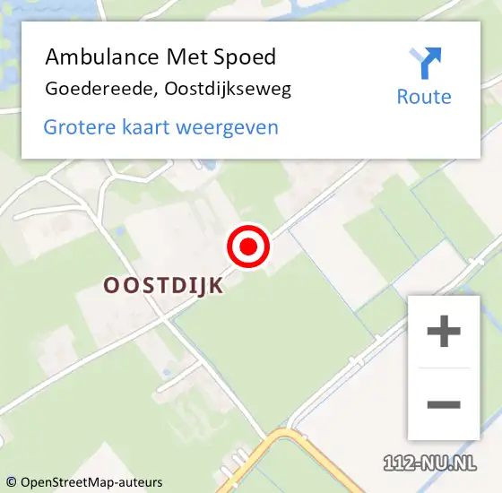 Locatie op kaart van de 112 melding: Ambulance Met Spoed Naar Goedereede, Oostdijkseweg op 6 september 2023 12:13