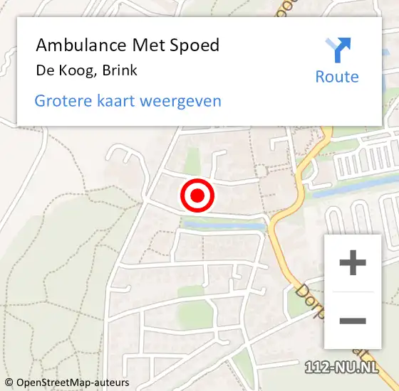 Locatie op kaart van de 112 melding: Ambulance Met Spoed Naar De Koog, Brink op 6 september 2023 12:40