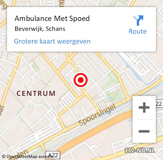 Locatie op kaart van de 112 melding: Ambulance Met Spoed Naar Beverwijk, Schans op 6 september 2023 14:55