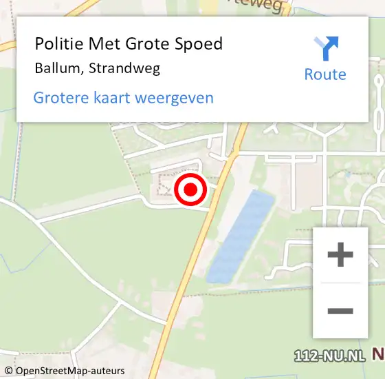 Locatie op kaart van de 112 melding: Politie Met Grote Spoed Naar Ballum, Strandweg op 6 september 2023 17:28