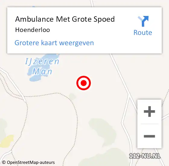 Locatie op kaart van de 112 melding: Ambulance Met Grote Spoed Naar Hoenderloo op 6 september 2023 18:47