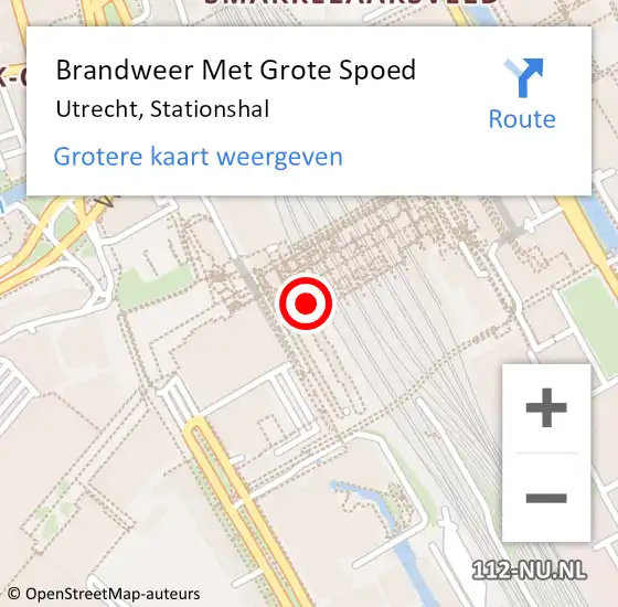 Locatie op kaart van de 112 melding: Brandweer Met Grote Spoed Naar Utrecht, Stationshal op 6 september 2023 19:07