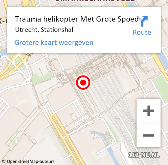 Locatie op kaart van de 112 melding: Trauma helikopter Met Grote Spoed Naar Utrecht, Stationshal op 6 september 2023 19:15