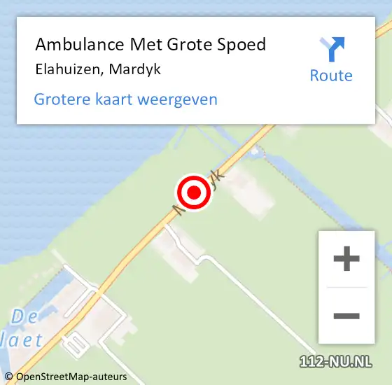 Locatie op kaart van de 112 melding: Ambulance Met Grote Spoed Naar Elahuizen, Mardyk op 7 september 2014 09:07