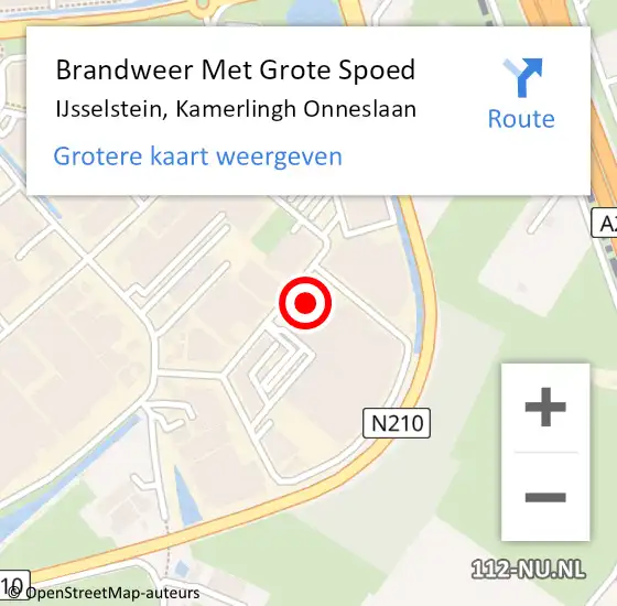 Locatie op kaart van de 112 melding: Brandweer Met Grote Spoed Naar IJsselstein, Kamerlingh Onneslaan op 6 september 2023 22:34